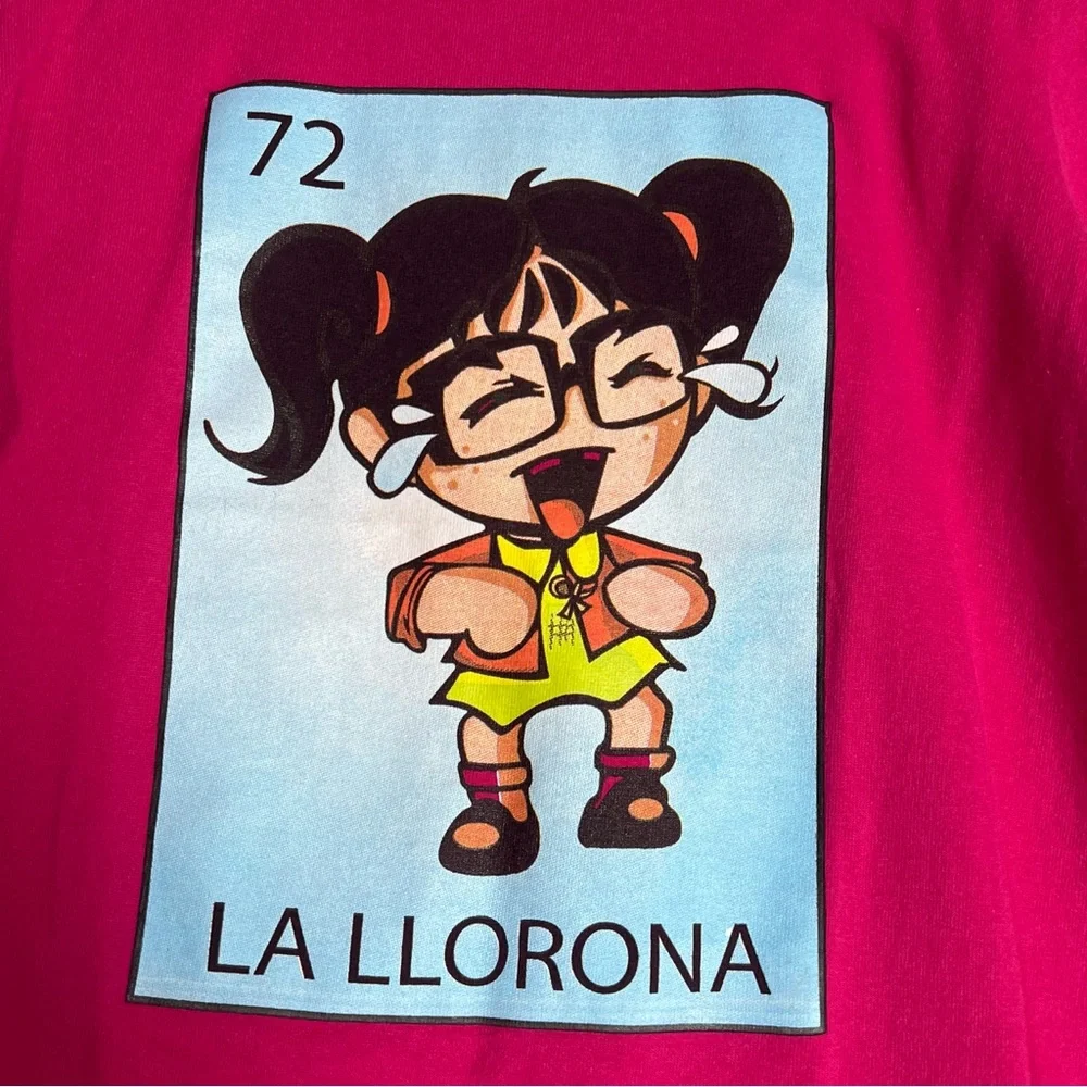 Girls Pink Graphic Tee La Llorona‎ Shirt Size M Kids Cotton